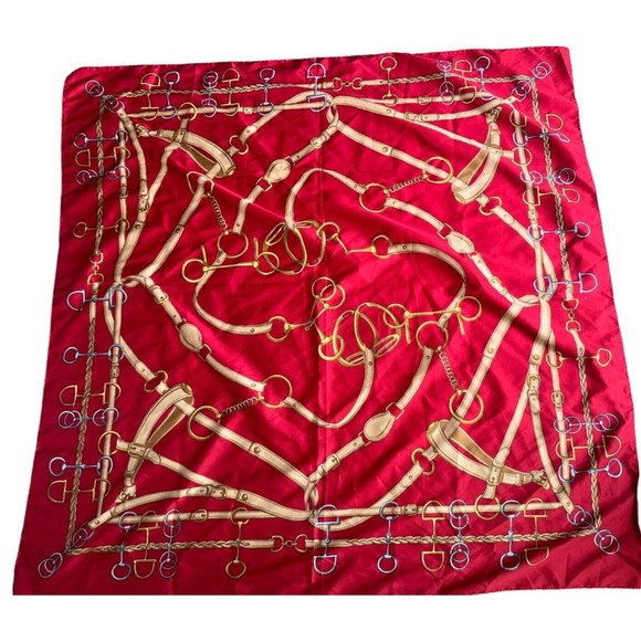 Luxury Silk Scarf Designer Square Wraps Eximious Of London Equestrian Pattern - Picture 6 of 12